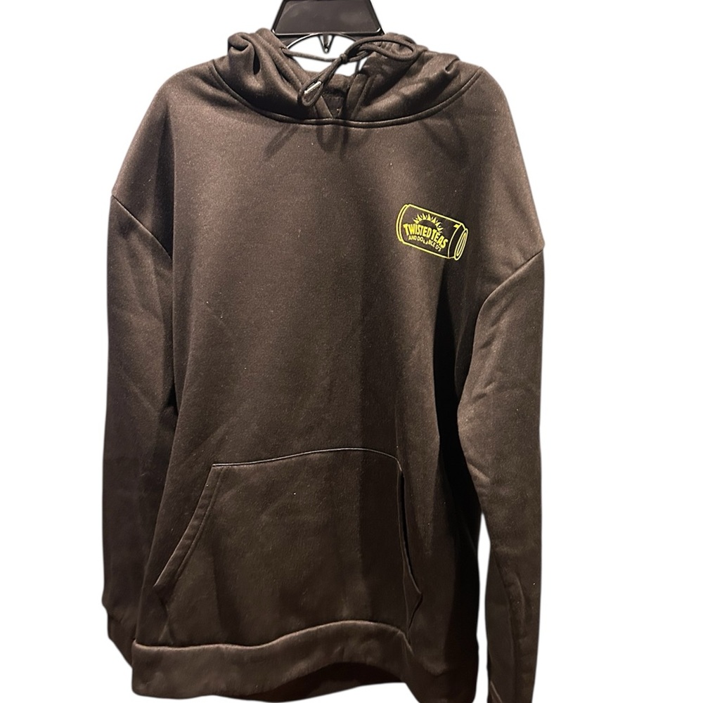 Twisted Teas And Double D’s Black Hoodie Size Large Polyester Comfy